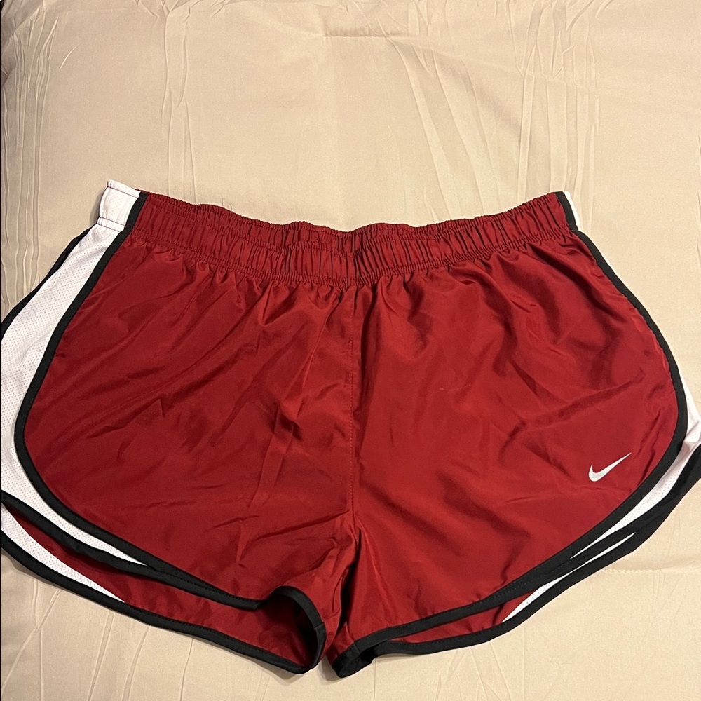 Nike Women's Crimson and White Athletic Shorts